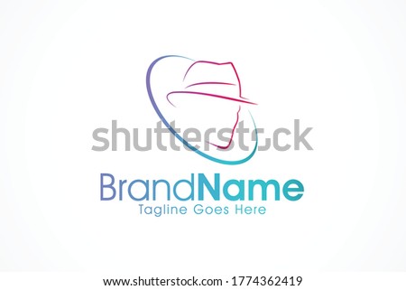 colorful line art hat logo