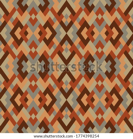 Abstract seamless geometric pattern in vector. Simple dark vintage texture. Background in brown and gray colors