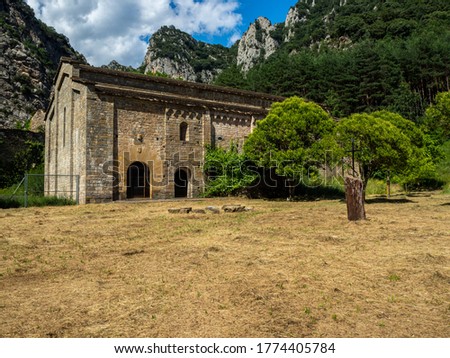 views of the surroundings of the obarra monastery in the province of huesca aragon spain