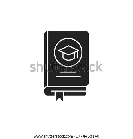 Learning book black glyph icon. Theoretical or academic knowledge. Pictogram for web page, mobile app, promo. UI UX GUI design element.