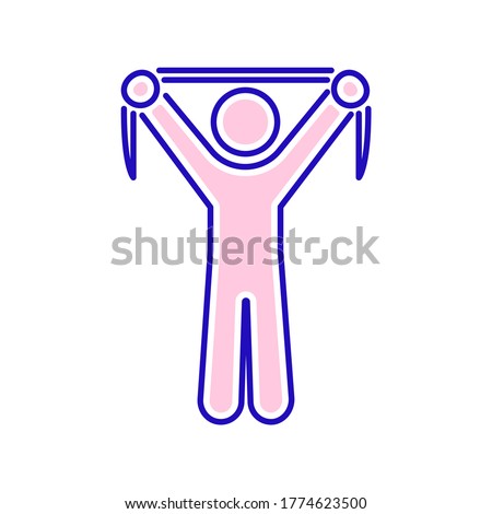 Physiotherapy line color icon. Exercise, stretching. Rehabilitation, therapy concept. Isolated vector element. Outline pictogram for web page, mobile app, promo.