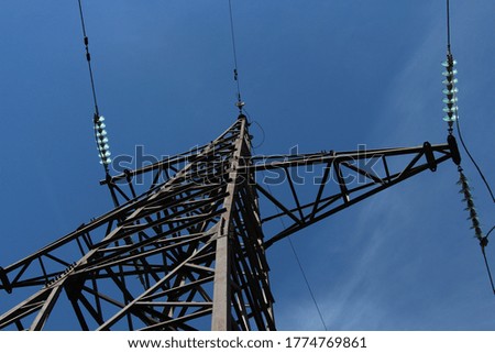 Electric high-voltage towers .electric high-voltage towers against the sky.