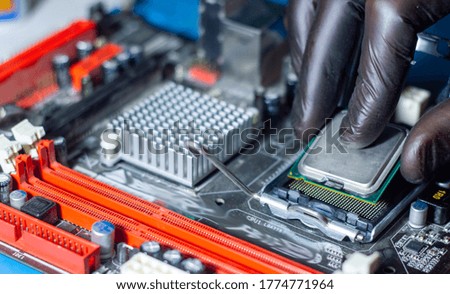 service worker repairing personal computer board