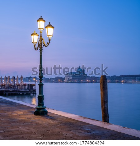 The church Il Redentore at night seen from a pier in Dorsoduro, Venice, Italy Royalty-Free Stock Photo #1774804394