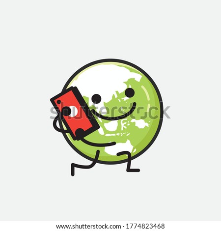 An illustration of Cute Green Earth Vector Character