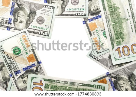 Money isolated on white. American money. Washington American cash, usd background.