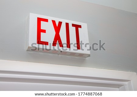Exit Sign Above an Office Door