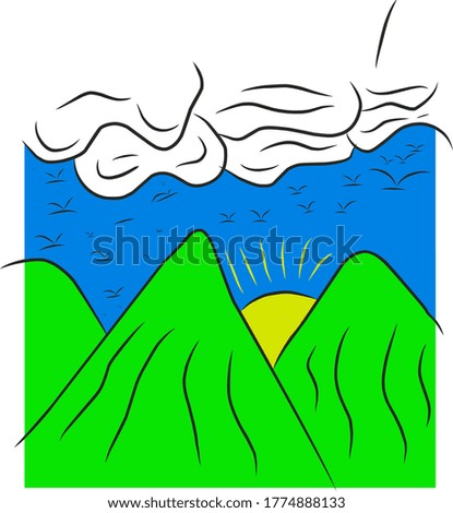 illustration of vector mountain landscape image