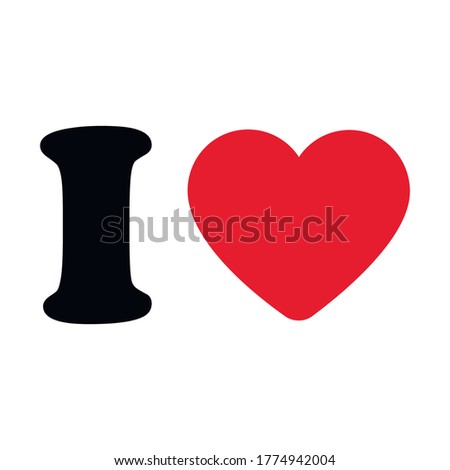 I love sign with heart icon isolated on white background. Vector illustration. Eps 10.