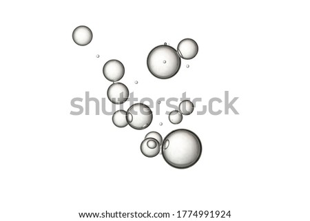 Beautiful clear bubbles is isolated over a white background.