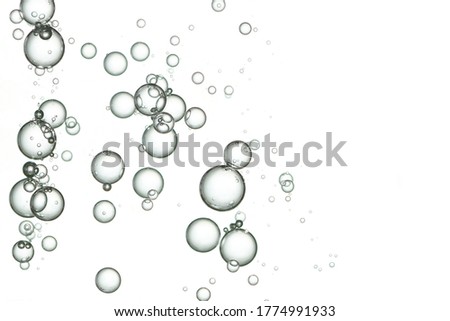 Underwater air bubbles flow on a white background. Reflective drink. Sparkling Pop. Champagne. Sparkling water. Underwater vector texture.