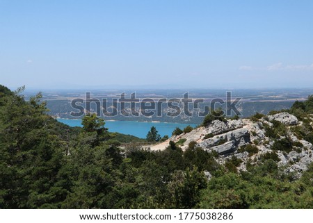 pictures of the biggest canyon in France. It is located in Gorge du Verdon, south of France. The lake name is Lac de Ste. Croix.