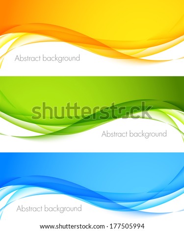 Set of wavy banners Royalty-Free Stock Photo #177505994