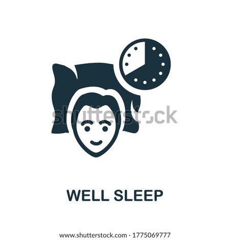 Well Sleep icon. Monochrome simple Well Sleep icon for templates, web design and infographics