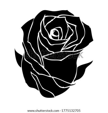 Vector Black silhouette of a rose