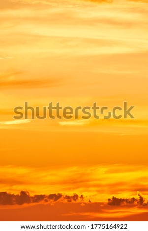 sunset sky with multicolor clouds. sky for replacement in architectural photography or 3d design.