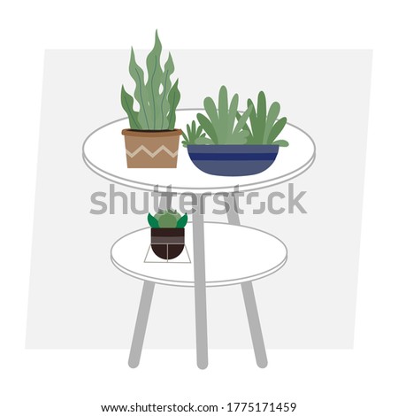 Beautiful pottery plant on white background vector illustration flat design 