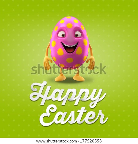 Happy Easter egg, merry cartoon object