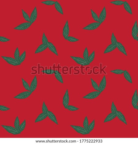Christmas Tropical Leaf botanical seamless pattern background suitable for fashion prints, graphics, backgrounds and crafts