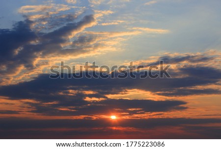 View on nice sky with majestic sunset