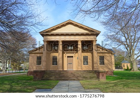 Redwood Library and Athenaeum at 50 Bellevue Avenue in Newport, Rhode Island RI, USA. Royalty-Free Stock Photo #1775276798