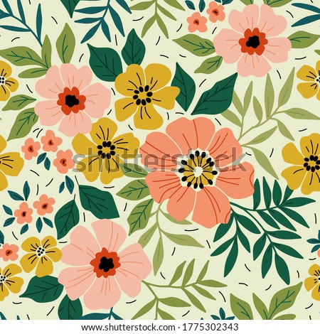 Elegant floral pattern in small colorful flower. Liberty style. Floral seamless background for fashion prints. Ditsy print. Seamless vector texture. Spring bouquet.
