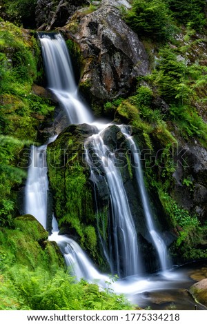 A view of the waterfalls in Triberg in the Black Forest region of Germany in summer