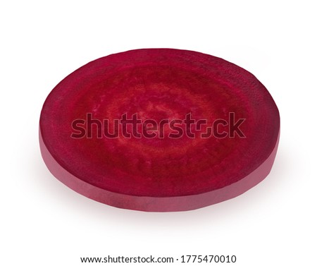 Fresh beet slice isolated on a white background. Clip art image for package design.