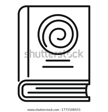 Hypnosis book icon. Outline hypnosis book vector icon for web design isolated on white background