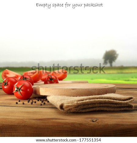 tomatoes food and desk  Royalty-Free Stock Photo #177551354