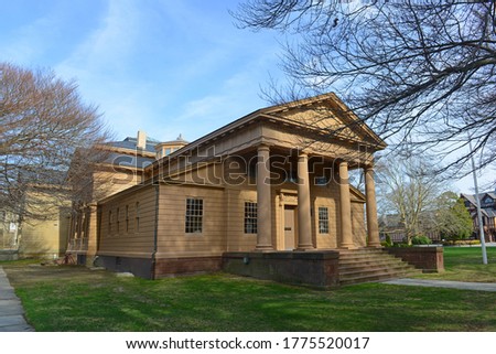 Redwood Library and Athenaeum at 50 Bellevue Avenue in Newport, Rhode Island RI, USA. Royalty-Free Stock Photo #1775520017