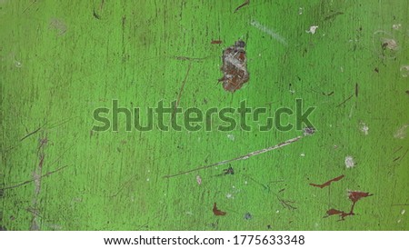 Old wood wall texture background green color paint