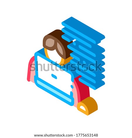 News Building Icon Vector. Isometric News Building isometric sign. color isolated symbol illustration