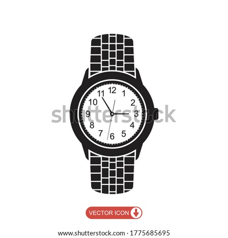 Wrist watch icon in flat style. Hand clock vector illustration on white isolated background. time business concept