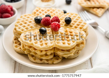 Waffles for Breakfast with Preparation Pictures