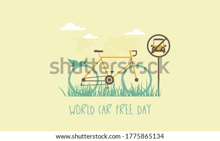 World car free day vector illustration. Great for annual celebration of World Car Free Day poster and banner