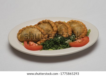 Authentic Lebanese Sambousek Appetizer Minced Beef Pastry Middle East Royalty-Free Stock Photo #1775865293