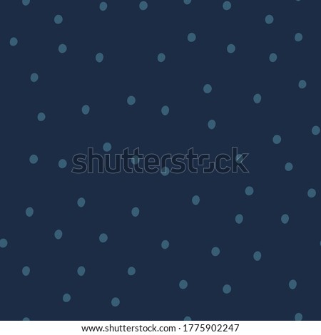 Set of seamless vector patterns with dots and spots in blue colors. Creative hand drawn textures for holiday designs, party, birthday, invitation.