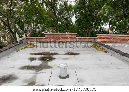 These are photos of rooftops in Queens. Royalty-Free Stock Photo #1775908991