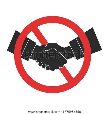Handshake ban icon. Handshake forbidden vector isolated sign
