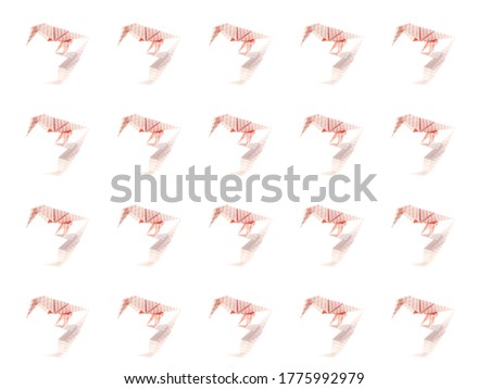 Origami bird pattern. Colored paper bird, seamless pattern on a white background.