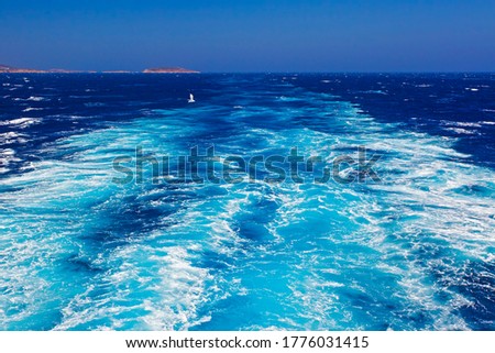 Amazing colours water with waves of the Mediterranean sea