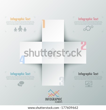 Modern infographic options paper template. Vector. Can be used for web design and workflow layout