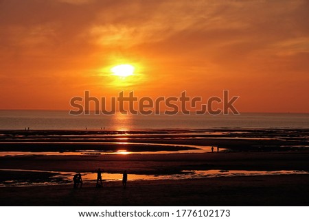 Sunset on the Opal Coast, Hardelot beach in France
