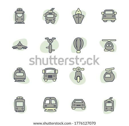 Public transport icon set for web sites and user interface