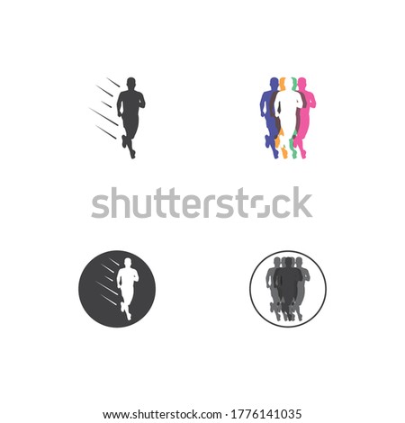 Human character logo sign . Running gesture  illustration vector design
