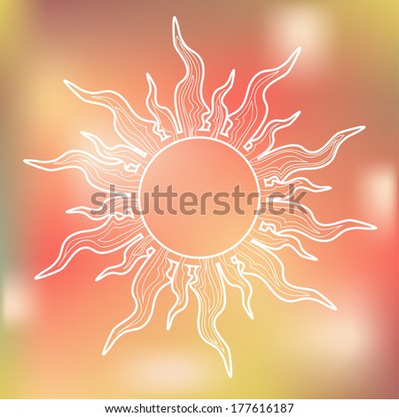 White Sun on Colorful Background