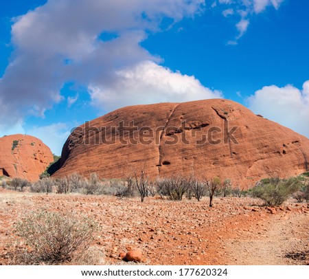 Beautiful blue sky over Outback rocks - Australia.