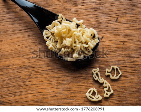Durum wheat pasta with animal shapes for soup