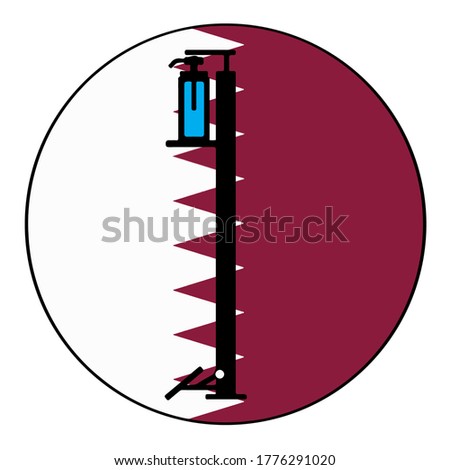 Wash gel icon in a Qatar flag background circle,Vector illustration.
